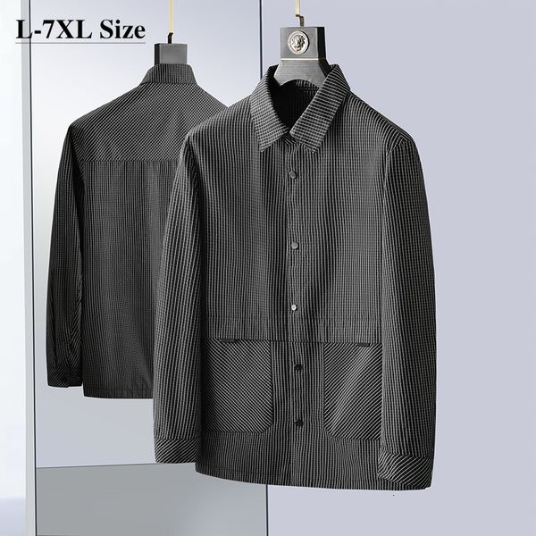 mens jackets plus size thin section plaid spring autumn business casual baggy lapel coats male brand clothes black 6xl 7xl 230904, Black;brown
mens jackets plus size thin section plaid spring autumn business casual baggy lapel coats male brand clothes black 6xl 7xl 230904, Black;brown
