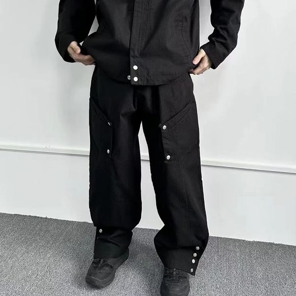 original kiko pants pleated wool blended button suit pants with loose fit casual pants men fashionable pants, Black
original kiko pants pleated wool blended button suit pants with loose fit casual pants men fashionable pants, Black