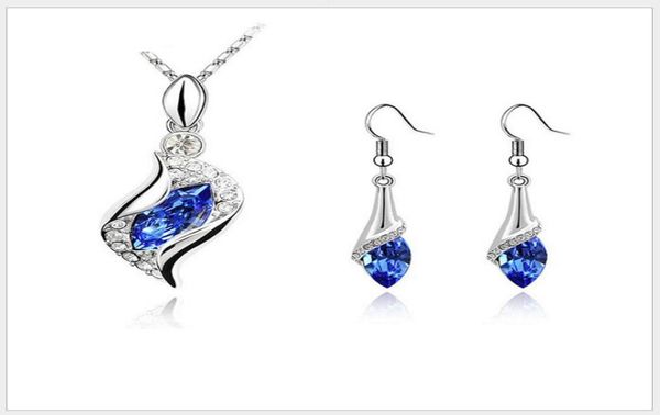austria crystal rovski elements 18k gold platinum plated drop earring necklace jewelry sets ps15999497584, Silver
austria crystal rovski elements 18k gold platinum plated drop earring necklace jewelry sets ps15999497584, Silver