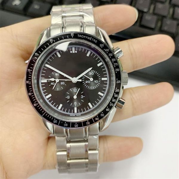 dropship 42mm automatic watches black face full stainless steel men's moon wristwatch professional speed male watch 14367252l, Slivery;brown
dropship 42mm automatic watches black face full stainless steel men's moon wristwatch professional speed male watch 14367252l, Slivery;brown