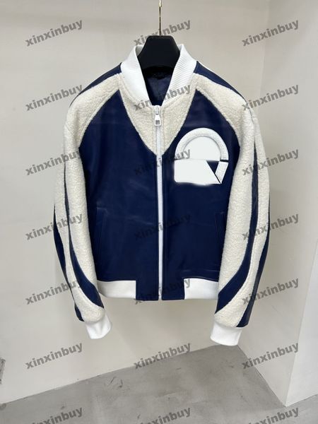 xinxinbuy men designer coat jacket panelled leather towel embroidery baseball long sleeves women gray black khaki s-2xl, Black;brown
xinxinbuy men designer coat jacket panelled leather towel embroidery baseball long sleeves women gray black khaki s-2xl, Black;brown