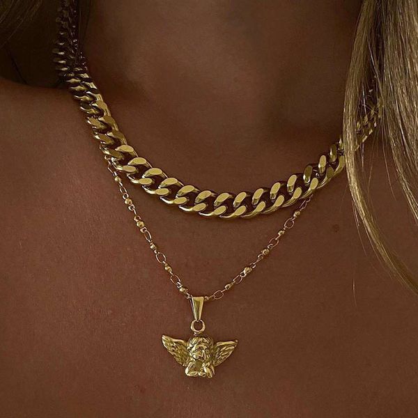 fashion designer necklace alloy curb chain collarbone necklace luxury necklace designer necklace for woman hip hop punk rock chain angel pen, Silver
fashion designer necklace alloy curb chain collarbone necklace luxury necklace designer necklace for woman hip hop punk rock chain angel pen, Silver
