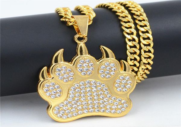 hip hop bear paw footprint gold pendants necklaces pendants bling bling iced out crystal necklaces stainless steel rope chain4708938, Silver
hip hop bear paw footprint gold pendants necklaces pendants bling bling iced out crystal necklaces stainless steel rope chain4708938, Silver