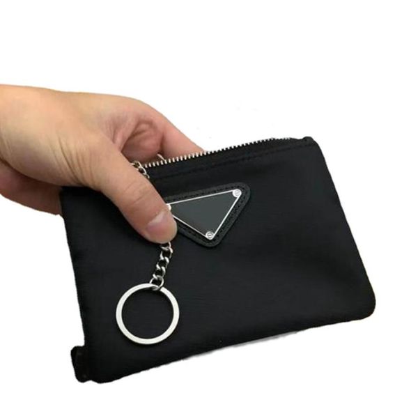 

fashion cool accessories designer keychain nylon canvas pouch mens womens mini wallets keychains black zip pocket purse lover key 5696193, Silver