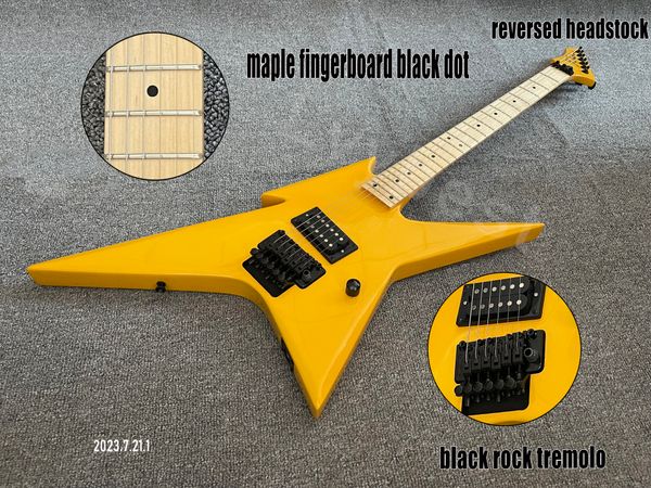 electric guitar solid yellow color singel brige pickup maple fingerboard black dots inlay rock tremolo black parts
electric guitar solid yellow color singel brige pickup maple fingerboard black dots inlay rock tremolo black parts