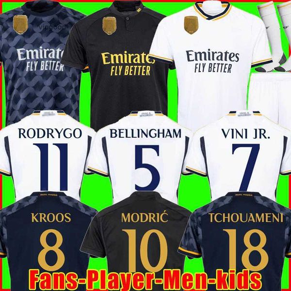 23 24 bellingham soccer jerseys vini jr camavinga tchouameni modric rodrygo football shirt player version camiseta men kids 2023 2024 real m, White;black
23 24 bellingham soccer jerseys vini jr camavinga tchouameni modric rodrygo football shirt player version camiseta men kids 2023 2024 real m, White;black