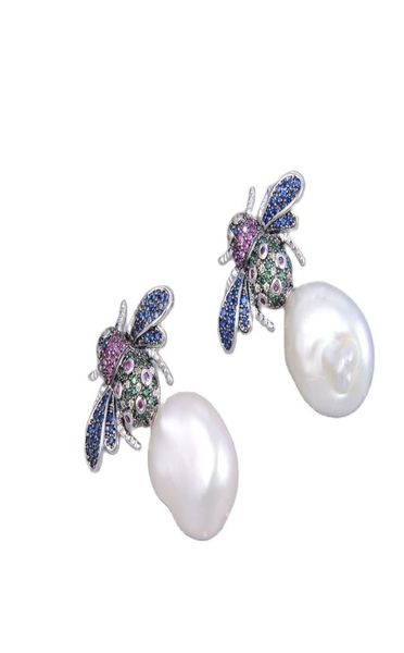 guaiguai jewelry natural freshwater white coin pearl silver color plated cz pave insect stud earrings cute for women7778723
guaiguai jewelry natural freshwater white coin pearl silver color plated cz pave insect stud earrings cute for women7778723