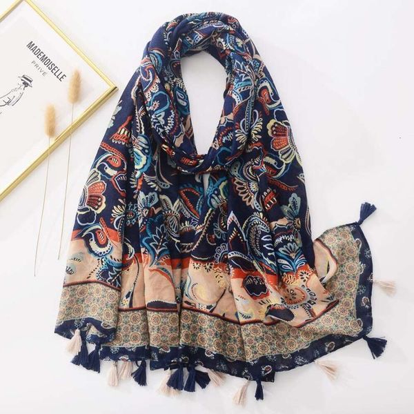 spring and summer thin headscarf womens ethnic style travel sunblock shawl navy blue plant flower cotton scarf, Blue;gray
spring and summer thin headscarf womens ethnic style travel sunblock shawl navy blue plant flower cotton scarf, Blue;gray