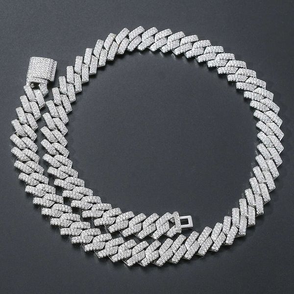 b custom hip hop jewelry iced out 14mm 925 sterling prong setting vvs lab moissanite cuban link chain necklace for man, Silver
b custom hip hop jewelry iced out 14mm 925 sterling prong setting vvs lab moissanite cuban link chain necklace for man, Silver