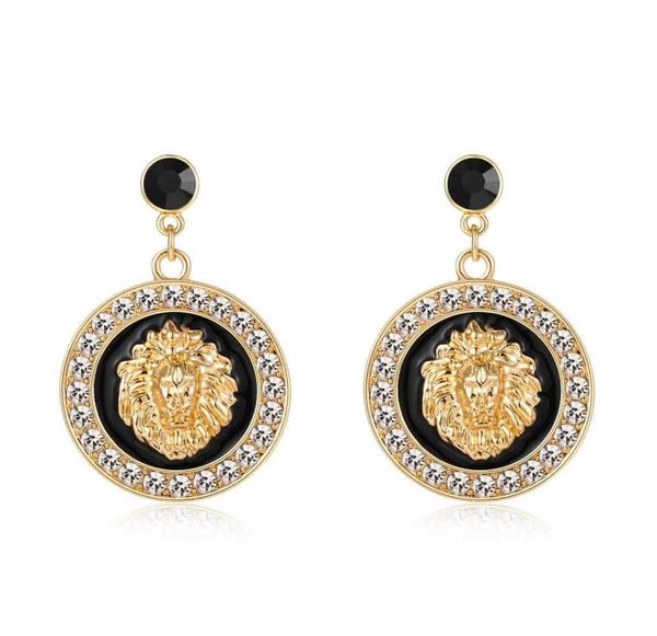 hip hop lion head charm stud earrings gold color alloy crystal black enamel costume jewelry9808078, Golden
hip hop lion head charm stud earrings gold color alloy crystal black enamel costume jewelry9808078, Golden