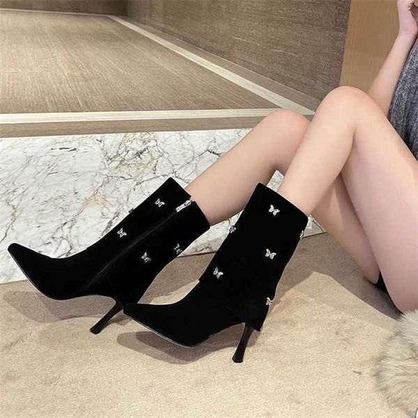 women boots small bow tie trouser sleeve boots square head new autumn and winter slim style versatile french short women 230830, Black
women boots small bow tie trouser sleeve boots square head new autumn and winter slim style versatile french short women 230830, Black
