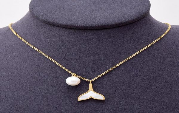 titanium steel plated 18k gold white shell fishtail necklace short pearl clavicle chain does not fade2338916, Silver
titanium steel plated 18k gold white shell fishtail necklace short pearl clavicle chain does not fade2338916, Silver