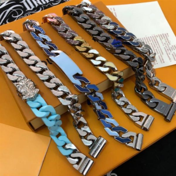 the classic man bracelet chain luxury jewelry diamond 316l titanium steel engrave colored enamel thick links patches217l, Black
the classic man bracelet chain luxury jewelry diamond 316l titanium steel engrave colored enamel thick links patches217l, Black
