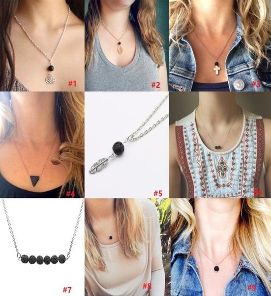 9 styles black lava stone bead aromatherapy essential oil perfume diffuser pendant necklace jewelry women gift goldsilver chain k3817910, Silver
9 styles black lava stone bead aromatherapy essential oil perfume diffuser pendant necklace jewelry women gift goldsilver chain k3817910, Silver