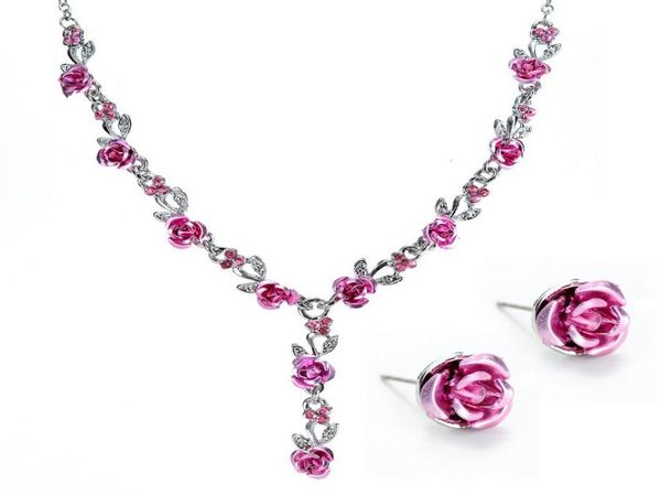 bridal jewelry highend simple fashion ladies pendant girls long rose chain necklaces with earrings for women4821332, Black
bridal jewelry highend simple fashion ladies pendant girls long rose chain necklaces with earrings for women4821332, Black