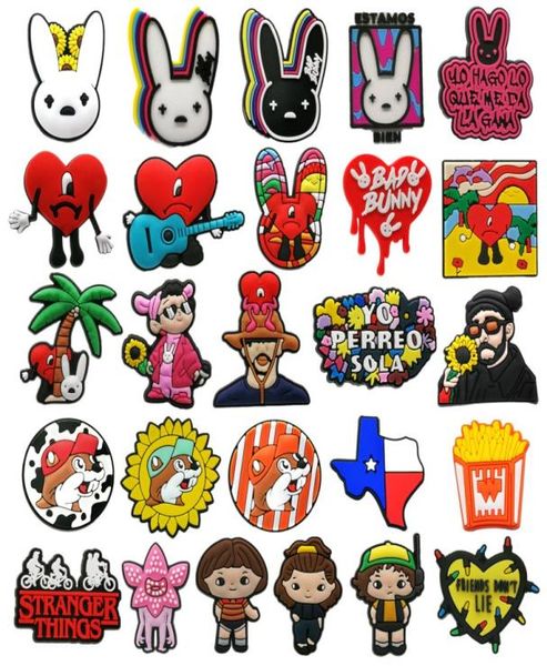moq 50pcs bad bunny texas charm 2d soft pvc jibz shoe parts charms accessories trend shoe buckles decorations fit men sandals kids favor wri, White;pink
moq 50pcs bad bunny texas charm 2d soft pvc jibz shoe parts charms accessories trend shoe buckles decorations fit men sandals kids favor wri, White;pink