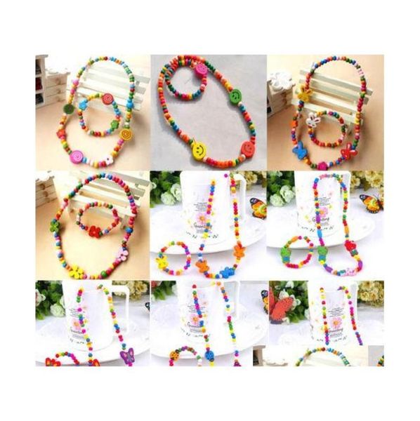 20 sets cute children cartoon wooden bead necklaces and bracelets set post 02pdg1970292, Silver
20 sets cute children cartoon wooden bead necklaces and bracelets set post 02pdg1970292, Silver