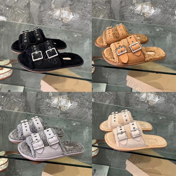 double buckles maxi curly scuffetta slippers australian women shearling fur slides ugglies sandal chestnut suede leather fluffy furry mule f, Black
double buckles maxi curly scuffetta slippers australian women shearling fur slides ugglies sandal chestnut suede leather fluffy furry mule f, Black