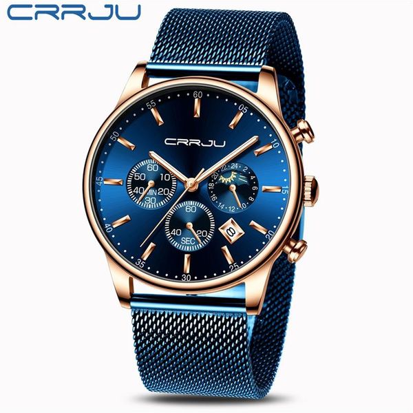 reloj hombre watches crrju brand luxury men watches waterproof business date window wrist watch male mesh strap casual quartz 205z, Slivery;brown
reloj hombre watches crrju brand luxury men watches waterproof business date window wrist watch male mesh strap casual quartz 205z, Slivery;brown