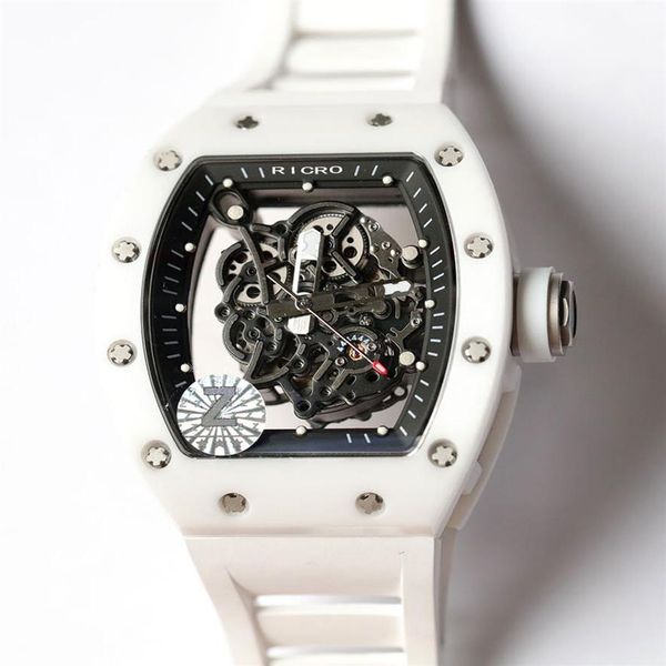 men's watch ceramic case mechanical automatic butterfly buckle rubber multicolor strap hollow movement ricro160j, Slivery;brown
men's watch ceramic case mechanical automatic butterfly buckle rubber multicolor strap hollow movement ricro160j, Slivery;brown