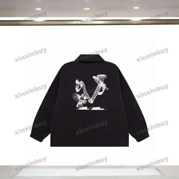 xinxinbuy men designer coat jacket birds letter print fabric long sleeves women gray black khaki green red s-xl, Black;brown
xinxinbuy men designer coat jacket birds letter print fabric long sleeves women gray black khaki green red s-xl, Black;brown