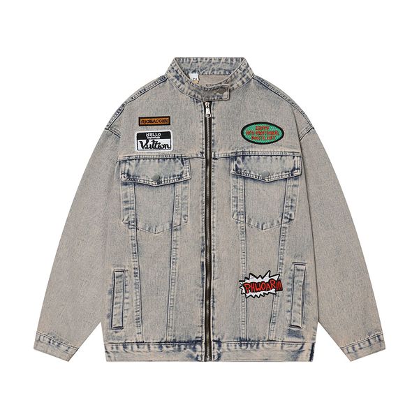 high street letter embroidery washed baggy jeans jacket for men and women casual denim coat oversized, Black;brown
high street letter embroidery washed baggy jeans jacket for men and women casual denim coat oversized, Black;brown
