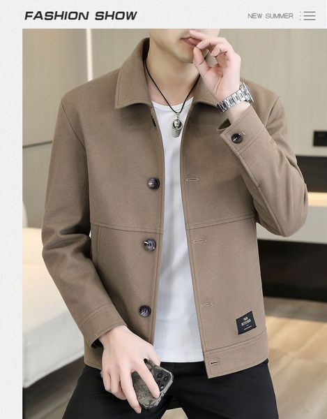 high-end coat men's jacket spring and autumn lapels casual coat men fashion luxury handsome autumn top, Black;brown 
high-end coat men's jacket spring and autumn lapels casual coat men fashion luxury handsome autumn top, Black;brown
