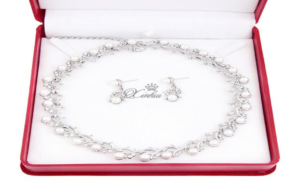 concise pearl necklace earrings suit bride jewelry marry wedding zircon set chain jewellery 30028745279, Silver
concise pearl necklace earrings suit bride jewelry marry wedding zircon set chain jewellery 30028745279, Silver