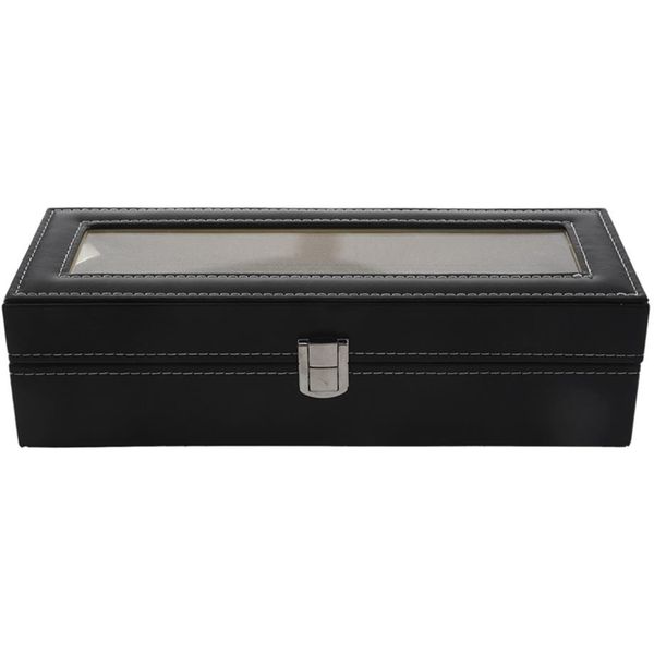 watch case leather watch box jewelry box gift for men 6 compartments - black2403, Black;blue
watch case leather watch box jewelry box gift for men 6 compartments - black2403, Black;blue