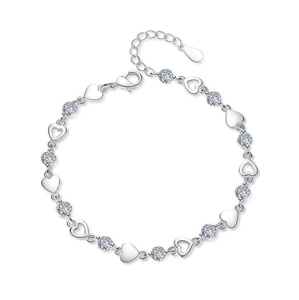 love sweet heart charm bracelets s925 sterling silver white purple crystal shining link bracelet jewelry beauty for girls4489136, Golden;silver
love sweet heart charm bracelets s925 sterling silver white purple crystal shining link bracelet jewelry beauty for girls4489136, Golden;silver