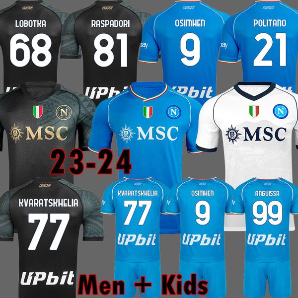 23 24 napoli soccer jerseys maglia naples 2023 2024 zielinski kvaratskhelia kids campioni d'italia football shirt osimhen lozano ssc na, Black;yellow
23 24 napoli soccer jerseys maglia naples 2023 2024 zielinski kvaratskhelia kids campioni d'italia football shirt osimhen lozano ssc na, Black;yellow