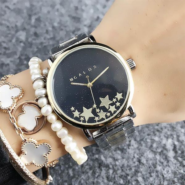 brand quartz wrist watches women lady girl star style metal steel band watch m62297e, Slivery;brown
brand quartz wrist watches women lady girl star style metal steel band watch m62297e, Slivery;brown
