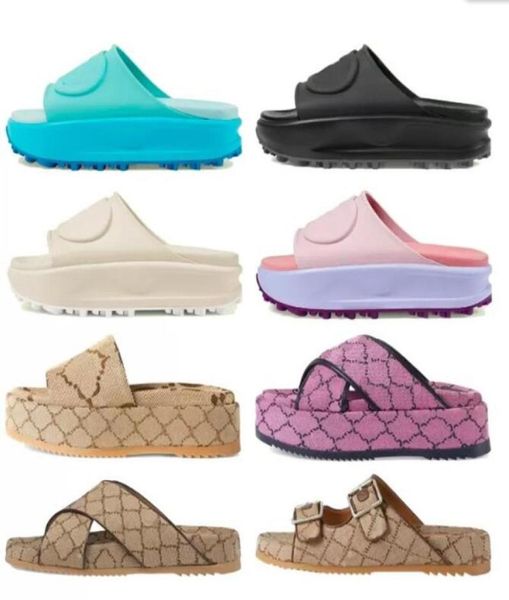 platform designer slippers women interlocking g slide sandal rubber sandals with box9050743, Black 
platform designer slippers women interlocking g slide sandal rubber sandals with box9050743, Black