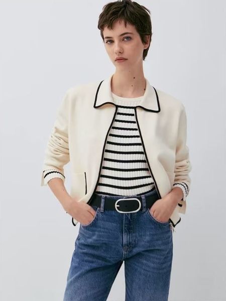 womens sweaters women autumn fashionable allmatch knitted cardigan retro long sleeve chic lapel zipper casual mujer 230904, White;black
womens sweaters women autumn fashionable allmatch knitted cardigan retro long sleeve chic lapel zipper casual mujer 230904, White;black