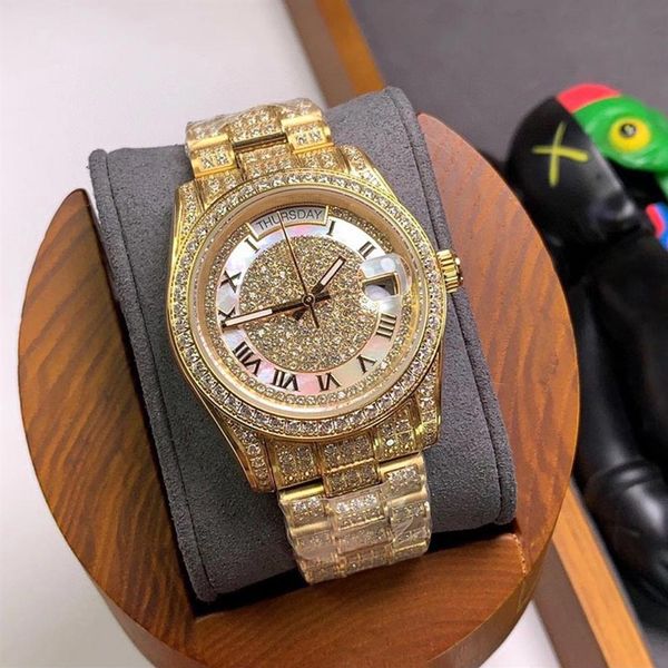 full diamonds mens watch automatic mechanical watches 40mm stainless steel case wristwatch montre de luxe2382, Slivery;brown
full diamonds mens watch automatic mechanical watches 40mm stainless steel case wristwatch montre de luxe2382, Slivery;brown
