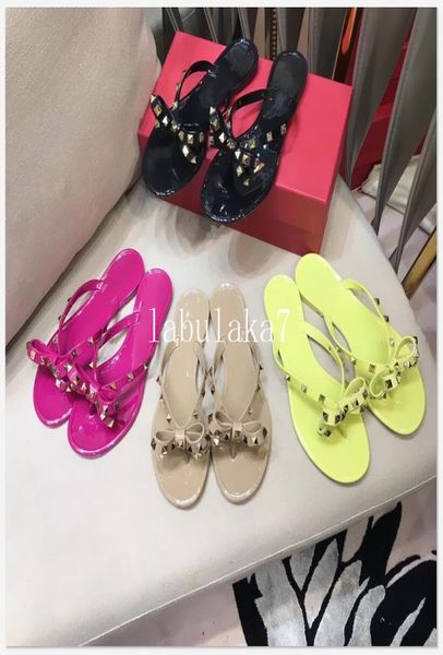 brands women rivets bow knot flat slippers sandals girls flip flops studded summer shoes cool beach slides jelly shoes 35401362534, Black
brands women rivets bow knot flat slippers sandals girls flip flops studded summer shoes cool beach slides jelly shoes 35401362534, Black