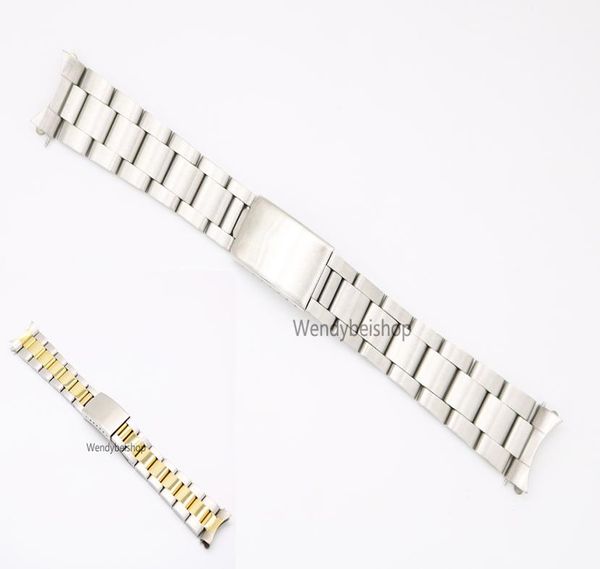 19 20mm 316l stainless steel two tone gold silver watch band strap old style oyster bracelet hollow curved end4878294, Black;brown
19 20mm 316l stainless steel two tone gold silver watch band strap old style oyster bracelet hollow curved end4878294, Black;brown