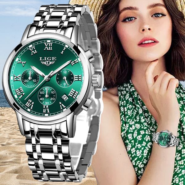 wristwatches lige ladies watches brand luxury fashion stainless steel watch women chronograph quartz clock waterproof wristwatchbox 230905, Slivery;brown
wristwatches lige ladies watches brand luxury fashion stainless steel watch women chronograph quartz clock waterproof wristwatchbox 230905, Slivery;brown