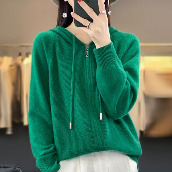 womens sweaters autumn and winter hooded pure wool casual knit zipper cardigan women with fashion slim 230905, White;black
womens sweaters autumn and winter hooded pure wool casual knit zipper cardigan women with fashion slim 230905, White;black