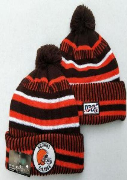 

discount 100th anniversary browns beanie sideline cold weather graphite sport knit hat all teams winter knitted wool beanies skull9932005, Blue;gray