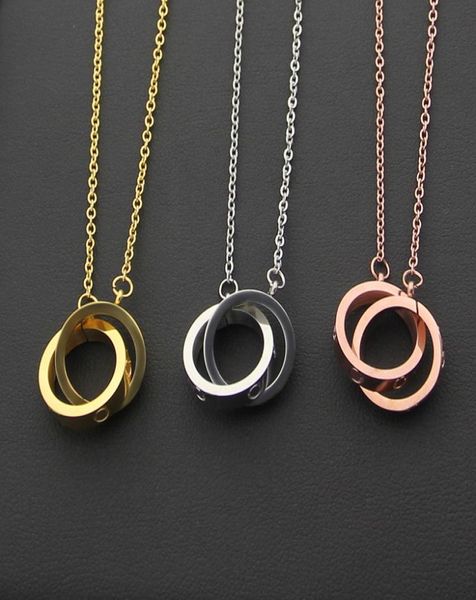 316l titanium steel necklace pendant with small and big double ring connect women and man necklace brand logo jewelry 6788627, Silver
316l titanium steel necklace pendant with small and big double ring connect women and man necklace brand logo jewelry 6788627, Silver