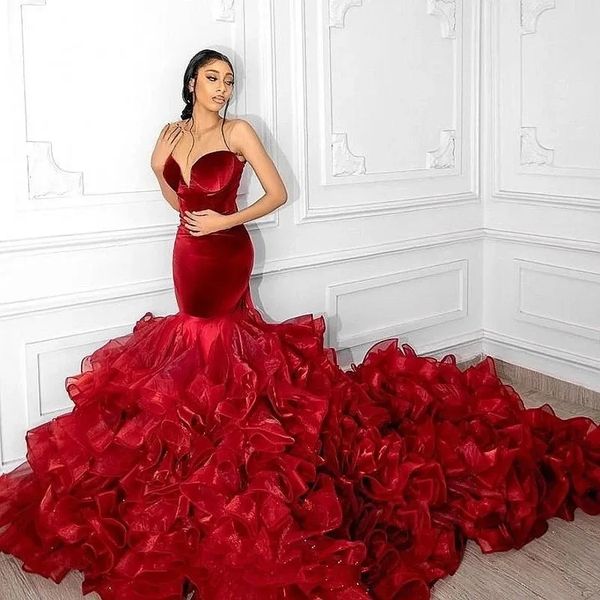 aso ebi burgundy mermaid wedding dresses sheer organza ruffles tiered long sweep train bridal gowns, White
aso ebi burgundy mermaid wedding dresses sheer organza ruffles tiered long sweep train bridal gowns, White