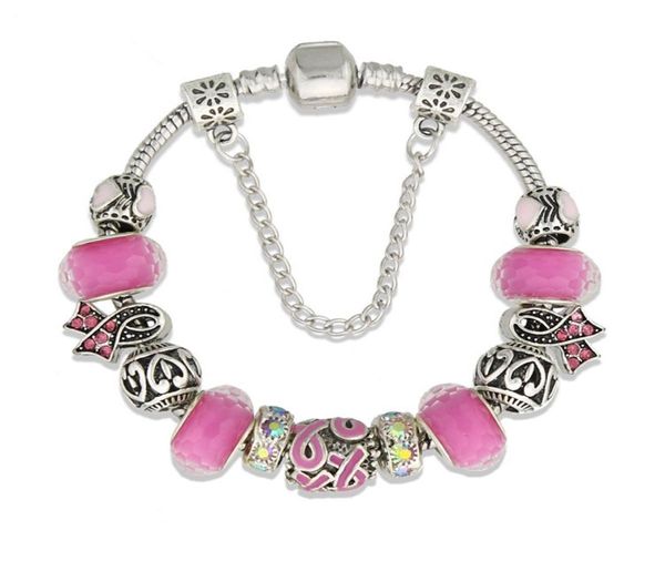 women bracelets breast cancer awareness pink ribbon rhinestone european beads charm bracelets bangles for women handmade jewelry a2297005, Golden;silver
women bracelets breast cancer awareness pink ribbon rhinestone european beads charm bracelets bangles for women handmade jewelry a2297005, Golden;silver