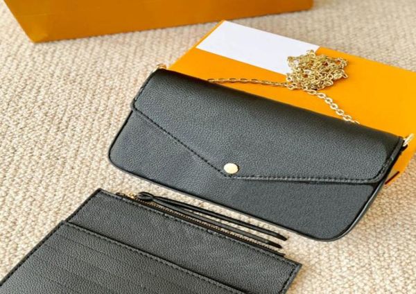 threepiece wallet embossed letters flower leather bag fashion chain shoulder portable mini card case with original box whole7128347, Red;black
threepiece wallet embossed letters flower leather bag fashion chain shoulder portable mini card case with original box whole7128347, Red;black