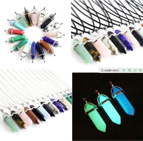 new bullet shape natural stone necklaces pendants hexagonal prism quartz turquoise crystal gems necklaces jewelry for women men1379373, Silver
new bullet shape natural stone necklaces pendants hexagonal prism quartz turquoise crystal gems necklaces jewelry for women men1379373, Silver