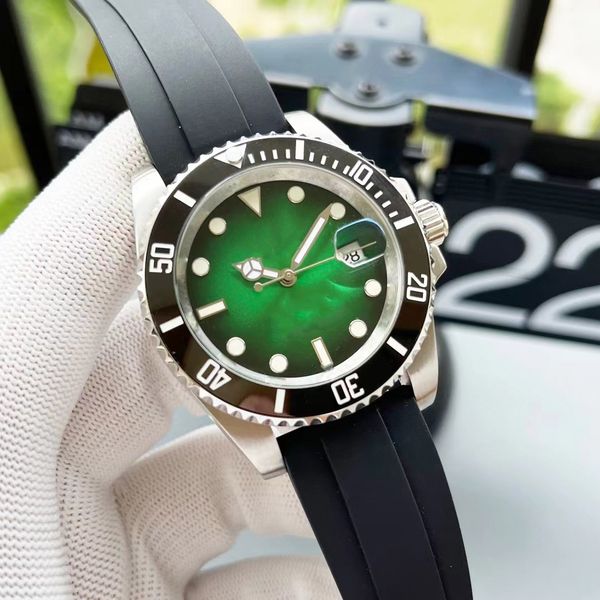 2023 new men's business watch 2813 mechanical movement stainless steel case ceramic bezel gradient green dial sapphire glass rubber str, Slivery;brown
2023 new men's business watch 2813 mechanical movement stainless steel case ceramic bezel gradient green dial sapphire glass rubber str, Slivery;brown