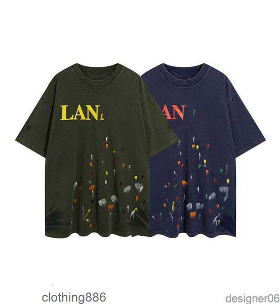 ss23 designer lanvins letter printing ink splashing color dots short sleeve men's and women's lovers t-shirt trend, White;black
ss23 designer lanvins letter printing ink splashing color dots short sleeve men's and women's lovers t-shirt trend, White;black