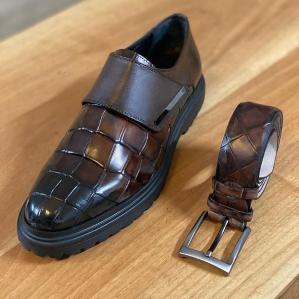 dress shoes brown loafers buckle strap round toe for men wedding black pu size 38 230905
dress shoes brown loafers buckle strap round toe for men wedding black pu size 38 230905