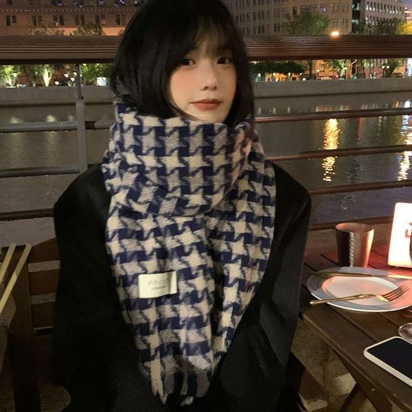houndstooth scarf for women autumn and winter all matched high grade retro korean version of thick warmth, Blue;gray
houndstooth scarf for women autumn and winter all matched high grade retro korean version of thick warmth, Blue;gray