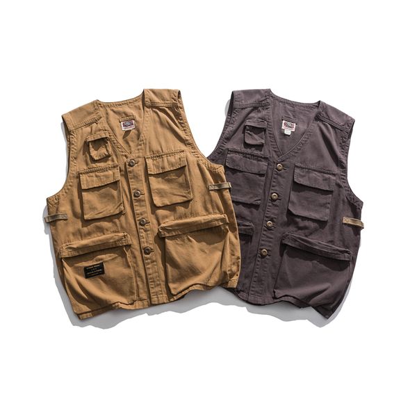 men's vests japanese high street tooling multipocket vest american functional retro loose casual khaki gray 230905, Black;white
men's vests japanese high street tooling multipocket vest american functional retro loose casual khaki gray 230905, Black;white